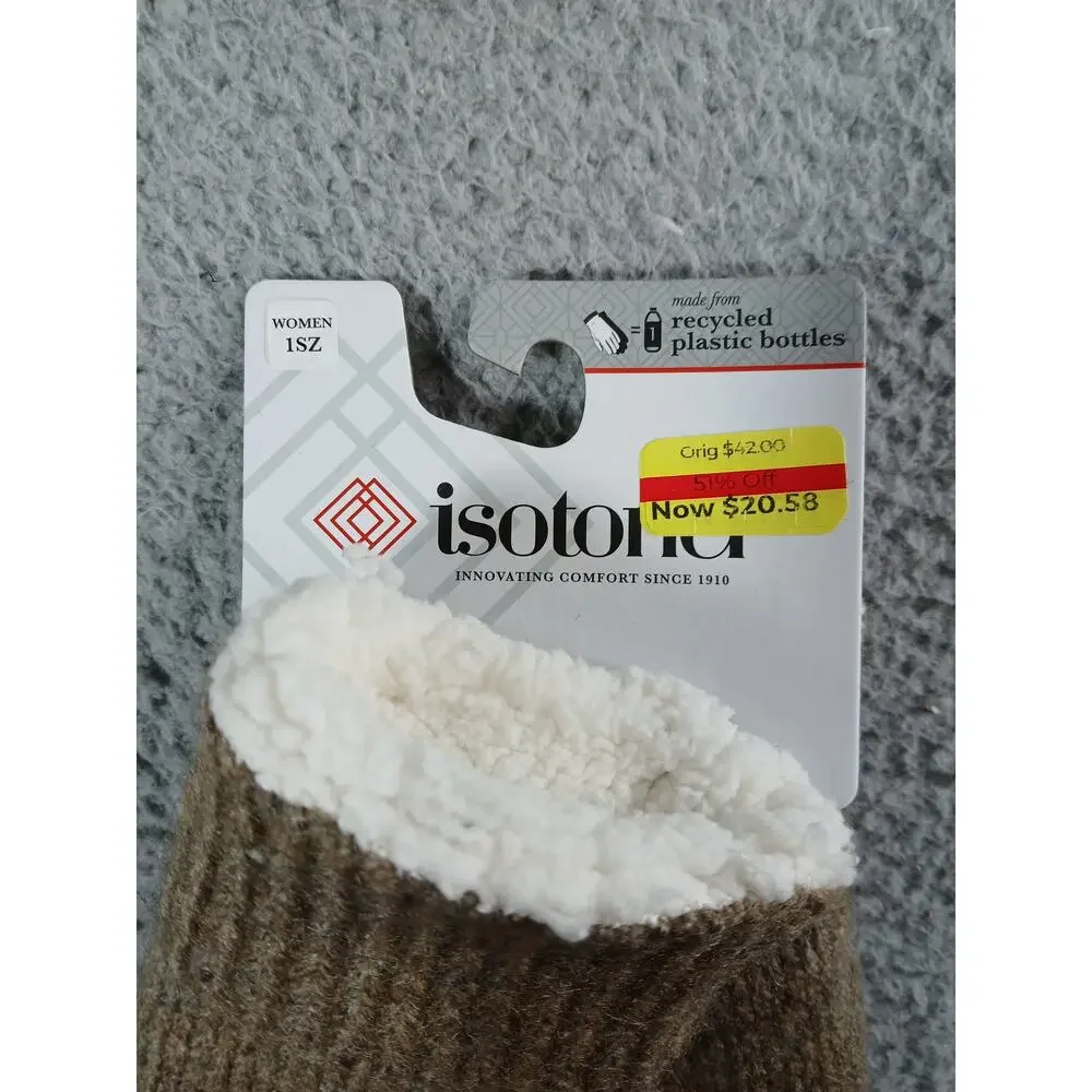 NEW Isotoner Gloves Womens One Size Oatmeal Lined A405K2
